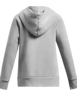 Under Armour Kids Rival Fleece Full Zip Hoodie (Big Kids) Mod Gray Light Heather/White Outlet