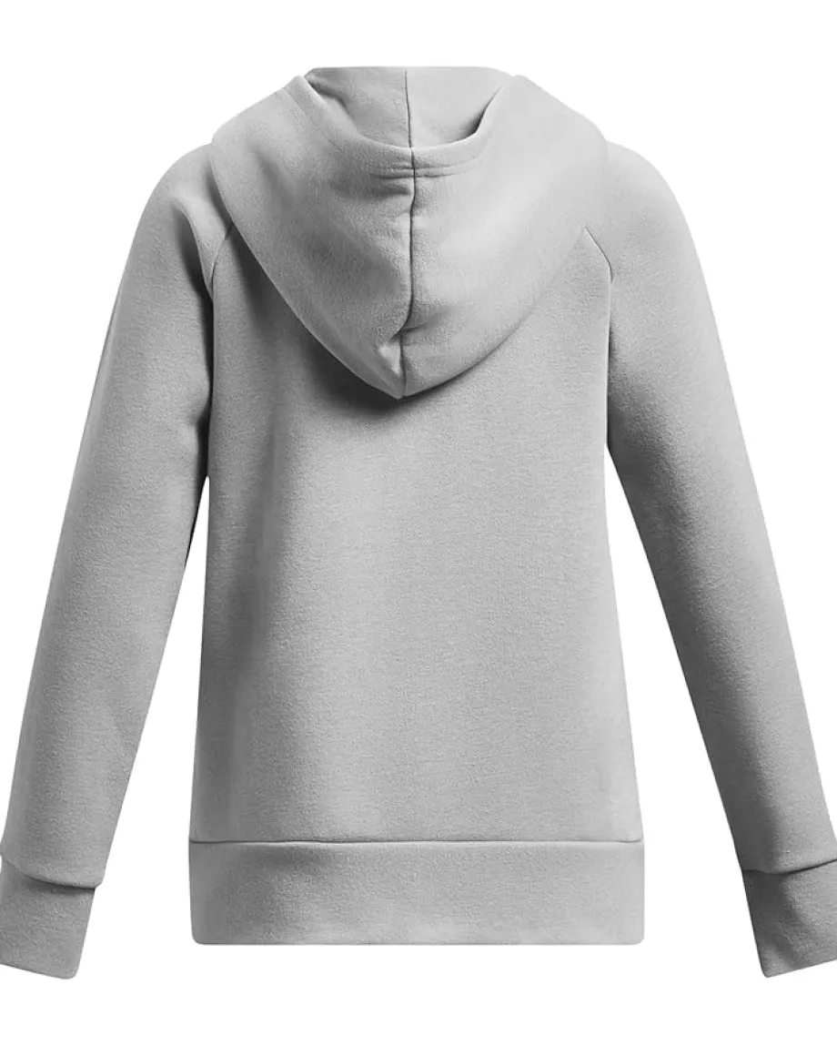 Under Armour Kids Rival Fleece Full Zip Hoodie (Big Kids) Mod Gray Light Heather/White Outlet