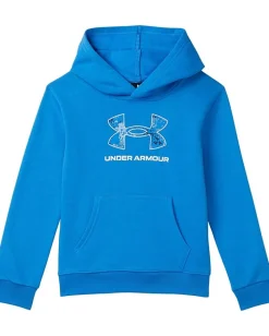Clothing|Under Armour Kids Rival Print Fill Hoodie (Little Kid) Blue Atlantis
