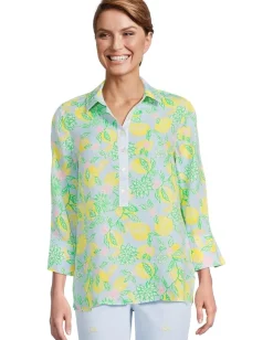 Lilly Pulitzer Shirts & Tops|Shirts & Tops<Riverlyn Pieced Print Tunic Bluette Make Lemonade