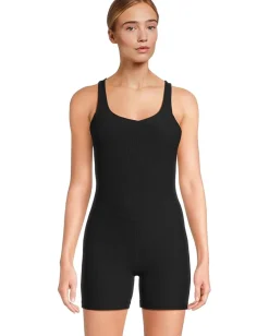 Beyond Yoga Routine Biker Jumpsuit Black Onyx Sale