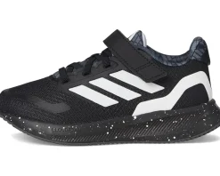 adidas Kids Run Falcon 5 Elastic Lace Shoes (Little Kid) Black/White/Grey Best