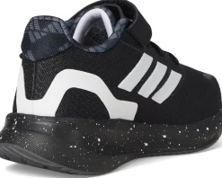 adidas Kids Run Falcon 5 Elastic Lace Shoes (Little Kid) Black/White/Grey Best