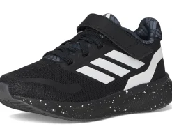 adidas Kids Run Falcon 5 Elastic Lace Shoes (Little Kid) Black/White/Grey Best