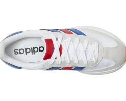 adidas Kids Run 70s 2.0 Sportswear Shoes (Big Kid) White/Better Scarlet/Team Royal Blue New