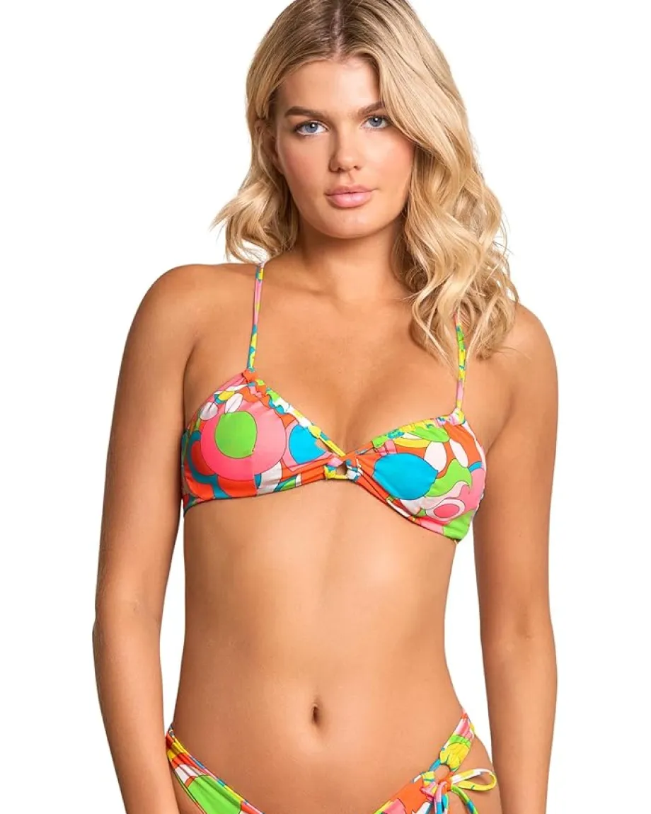 Maaji Swimwear|Swimsuits & Cover-Ups<90s Floral Kelly Loop Front Triangle Top Multicolor