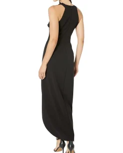 XSCAPE Dresses|Dresses<Scuba Crepe Halter Wrap Black