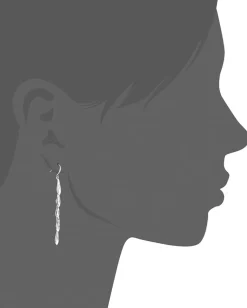 Jewelry|Jewelry|Robert Lee Morris Sculptural Petal Linear Earrings Silver