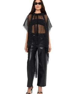 AllSaints Shirts & Tops|Shirts & Tops<Sez Emb Tulle Cape Black