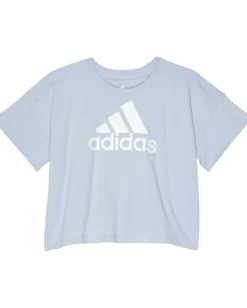 adidas Kids Clothing<Short Sleeve Loose Box Tee (Toddler/Little Kids) Light Blue