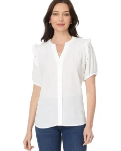 Tommy Hilfiger Shirts & Tops|Shirts & Tops<Short Sleeve Smocked Yoke Top Bright White