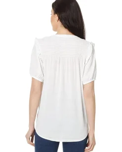 Tommy Hilfiger Shirts & Tops|Shirts & Tops<Short Sleeve Smocked Yoke Top Bright White