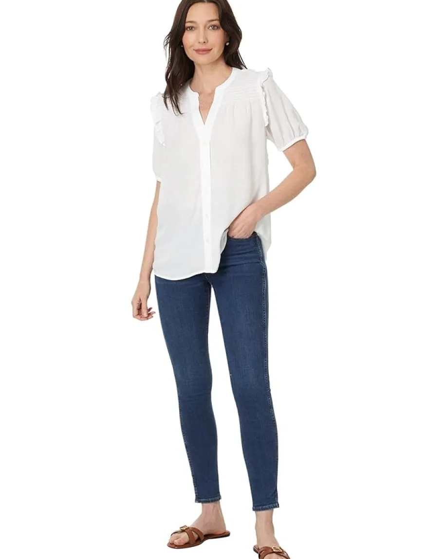 Tommy Hilfiger Shirts & Tops|Shirts & Tops<Short Sleeve Smocked Yoke Top Bright White
