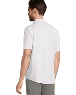 Johnston & Murphy Activewear<Short Sleeve XC Flex Birdseye Mini Dot Print Button Front Shirt Tan Multi