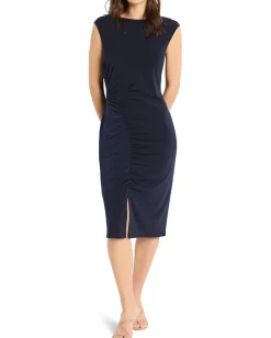 NIC+ZOE Side Ruche Dress Dark Indigo Sale