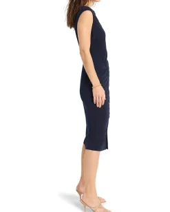NIC+ZOE Side Ruche Dress Dark Indigo Sale