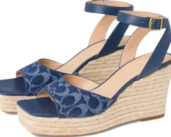 Heels|Sandals|COACH Signature C Espadrille Wedge Deep Blue