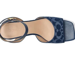 Heels|Sandals|COACH Signature C Espadrille Wedge Deep Blue