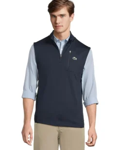 Lacoste Sleeveless Quarter Zip Sweater Navy Blue Online