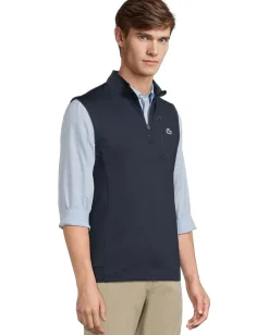 Lacoste Sleeveless Quarter Zip Sweater Navy Blue Online