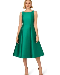Adrianna Papell Dresses|Dresses<Sleeveless Tea Length Dress Vivid Emerald