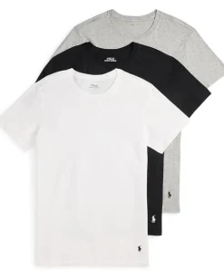 Activewear|T-Shirts|Polo Ralph Lauren Slim Fit Cotton Crew Undershirt 3-Pack White/Polo Black/Andover Heather