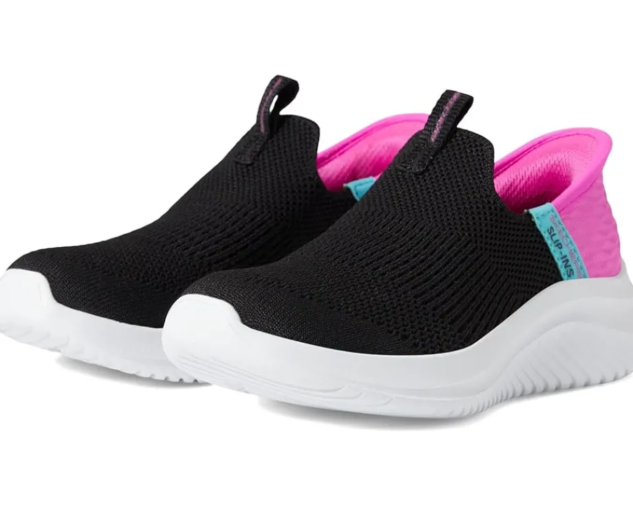 SKECHERS KIDS Slip-Ins - Ultra Flex 3.0 - Fresh Time (Little Kid/Big Kid) Black/Pink Discount