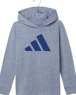 adidas Kids Clothing<Snow Heather Hooded Tee (Big Kid) Dark Blue Snow Heather