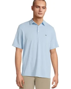 Activewear|Vineyard Vines Solid Sankaty Polo Jake Blue