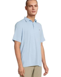 Activewear|Vineyard Vines Solid Sankaty Polo Jake Blue