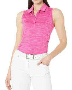 Activewear|Shirts & Tops|adidas Golf Space Dye Sleeveless Polo Lucid Fuchsia