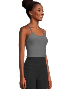 Activewear|Shirts & Tops|Beyond Yoga Spacedye Slim Racerback Cropped Tank True Gray Heather