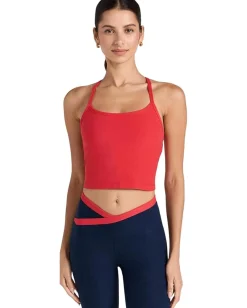 Activewear|Shirts & Tops|Beyond Yoga Spacedye Slim Racerback Cropped Tank Candy Apple Red Heather