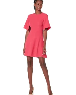 Vince Camuto Dresses|Dresses<Split Flutter Sleeve Fit-and-Flare Pink