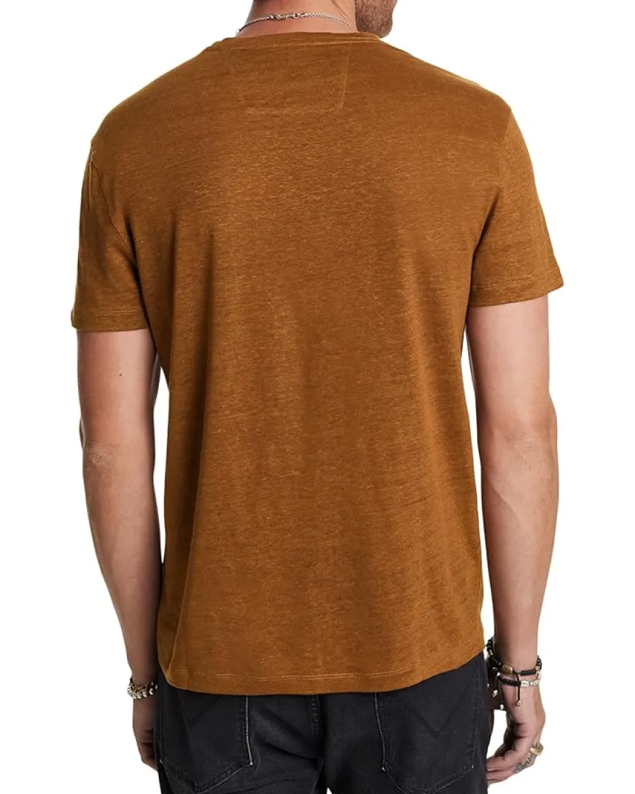Activewear|T-Shirts|John Varvatos Spray Peace Tee Sienna Brown