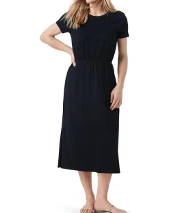 NIC+ZOE Dresses|Dresses<SS Side Slit Midi Dress Black Onyx