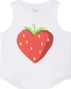 Chaser Kids Clothing<Strawberry Heart Tank Top (Toddler/Little Kids) White