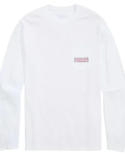 Vineyard Vines Activewear|T-Shirts<String Lights Pups Long Sleeve Tee White Cap