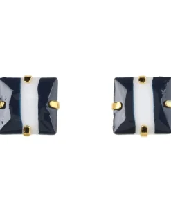 Jewelry|Jewelry|Kate Spade New York Stripe Setting Studs White/Navy