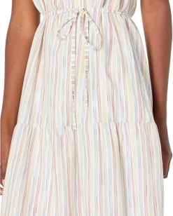 Maggy London Dresses|Dresses<Striped Maxi with Trim Ivory Multi