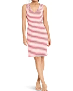 NIC+ZOE Dresses|Dresses<Striped Sleeveless V-Neck Dress Pink Multi
