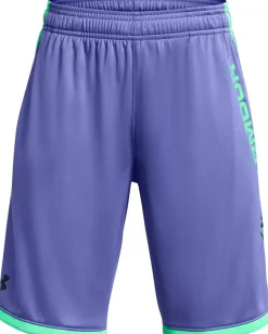 Clothing|Under Armour Kids Stunt 3.0 Shorts (Big Kids) Starlight/Vapor Green/Photon Blue