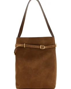 Madewell Suede Belted Essentials Bucket Tote Dried Acorn Clearance