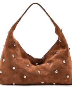 Handbags|Shoulder Bags|Madewell Suede Slouchy Shoulder Bag-Stud Dried Acorn