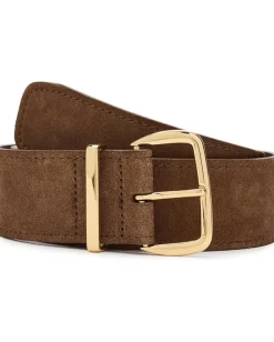 Madewell Suede Super Wide Essentials Belt Dried Acorn Sale