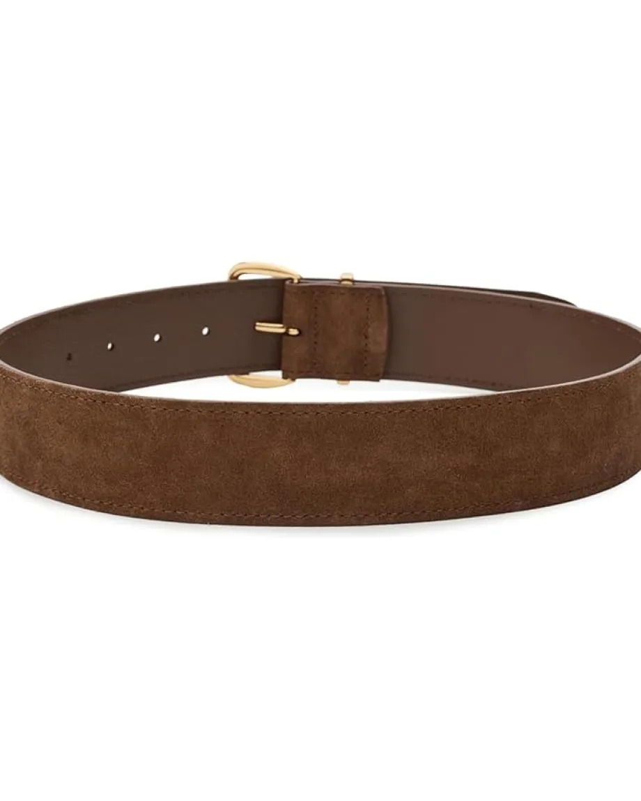 Madewell Suede Super Wide Essentials Belt Dried Acorn Sale