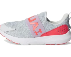 Under Armour Kids Surge 3 Slip-On (Big Kid) Halo Gray/Fresh Orchid/Venom Red Outlet
