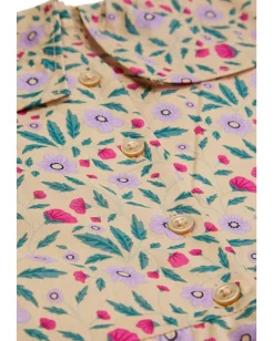 Janie and Jack Clothing<Tan Floral Dress (Toddler/Little Kids/Big Kids) Natural