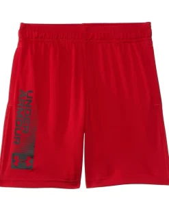 Clothing|Under Armour Kids Tech Wordmark Shorts (Big Kids) Red/Black