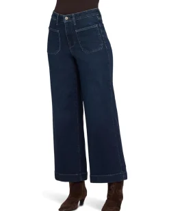 Women NYDJ Teresa Wide Leg Ankle Front Patch Pocket Jeans in